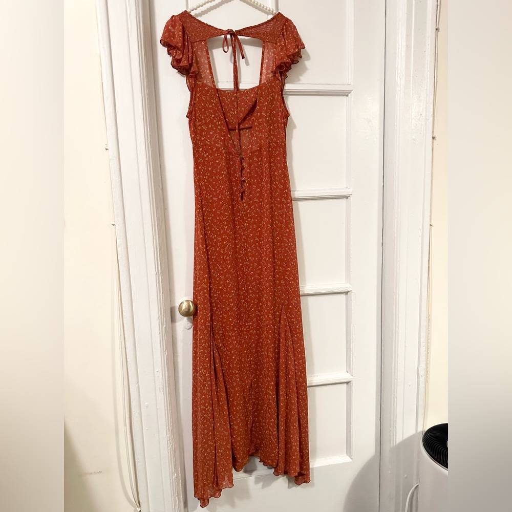 Free People Rust Flower Maxi Dress - Size M